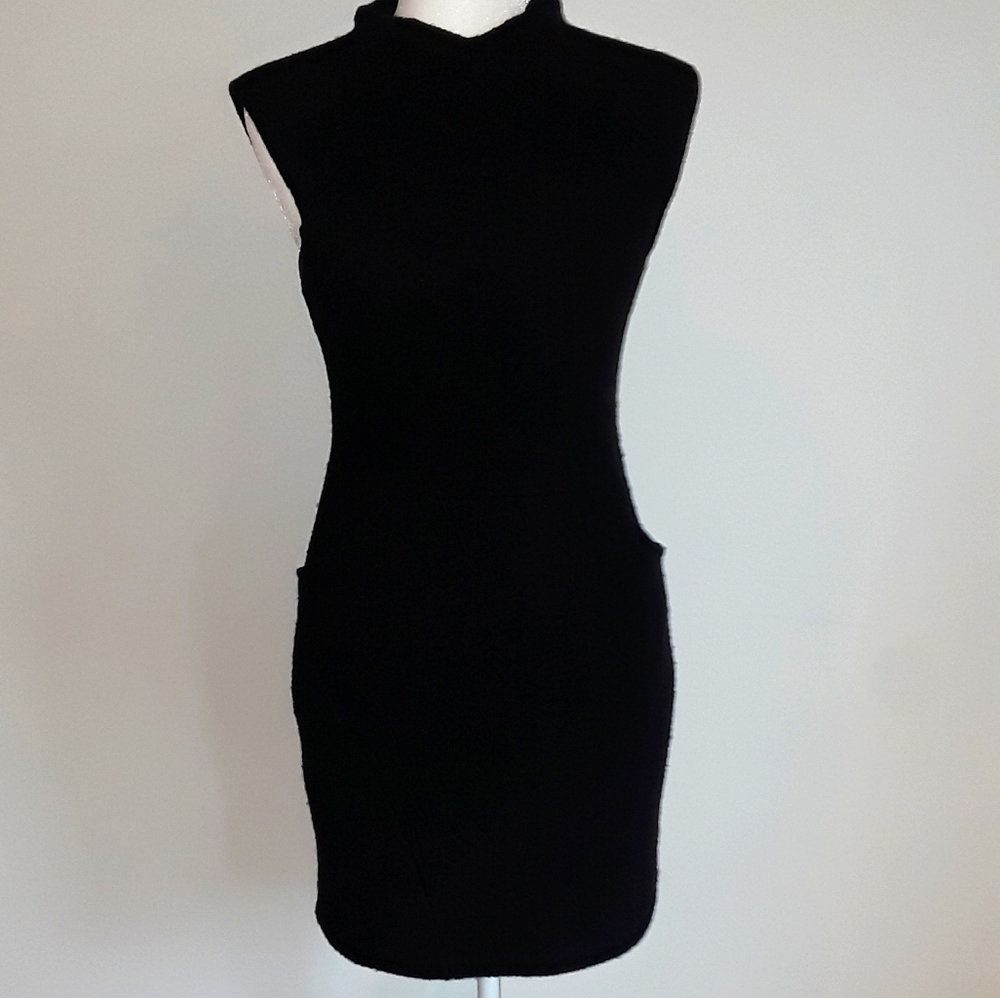 Black wool dress